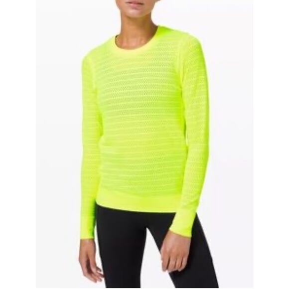 Lululemon Breeze By Long Sleeve *Squad Neon Yellow Size 12 (XL) - Picture 1 of 7